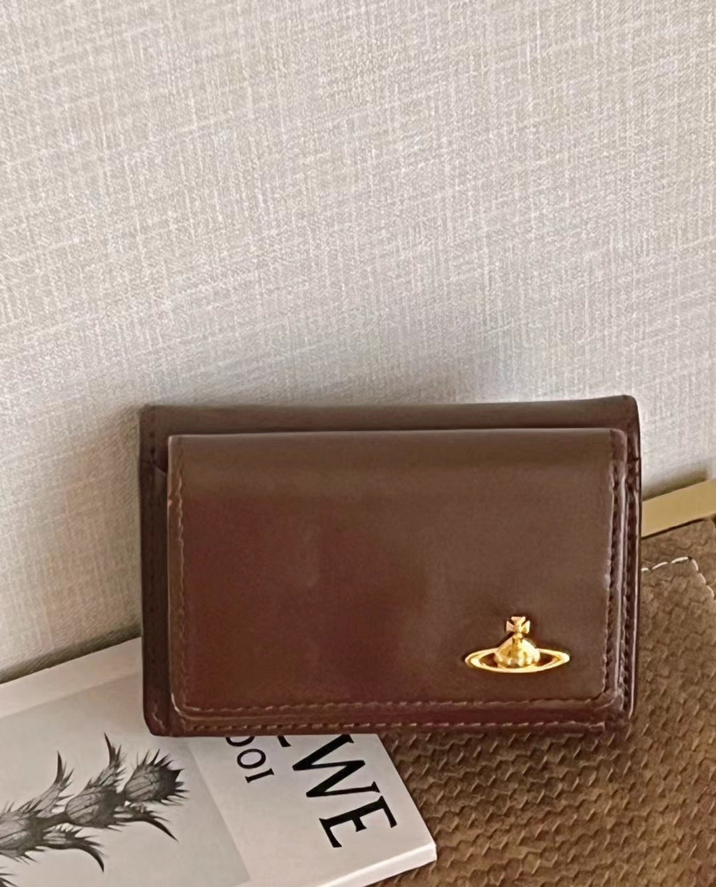 Trifold card holder cowhide card holder wallet solid color long - MERGE.DAY.1.FREESTYLE