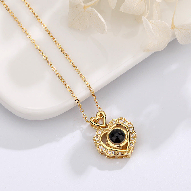 Full Diamond Love Projection Necklace Photo Custom Pendant - MERGE.DAY.1.FREESTYLE