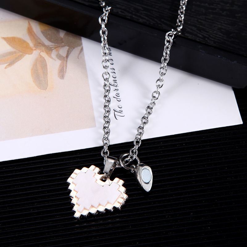 Couple attract bestie necklace love mosaic magnetic pendant - MERGE.DAY.1.FREESTYLE