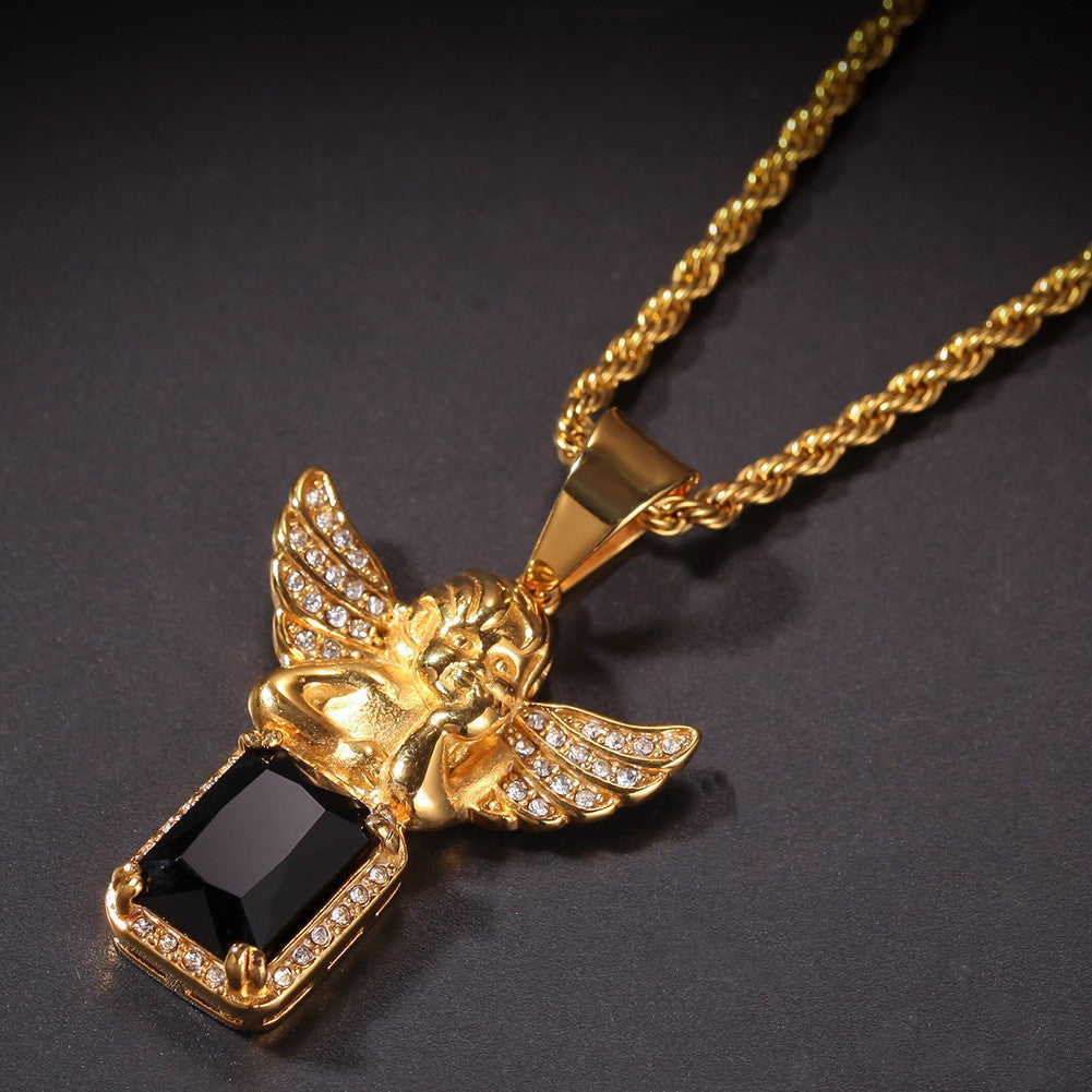 Hip Hop Winged Angel Pendant Necklace - MERGE.DAY.1.FREESTYLE