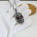 Retro Baroque garnet eye skull pendant - MERGE.DAY.1.FREESTYLE