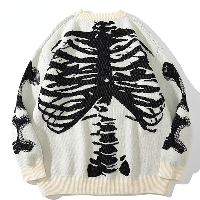 Skull round neck long sleeve sweater - MERGE.DAY.1.FREESTYLE