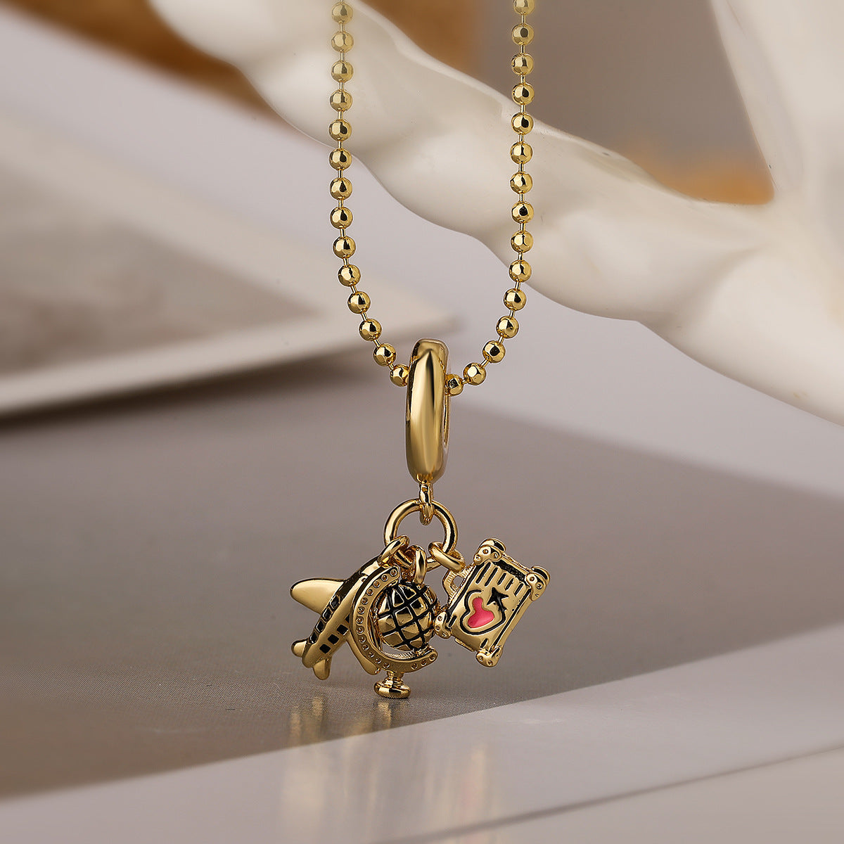 Zircon Camera Passport Pendant Necklace - MERGE.DAY.1.FREESTYLE