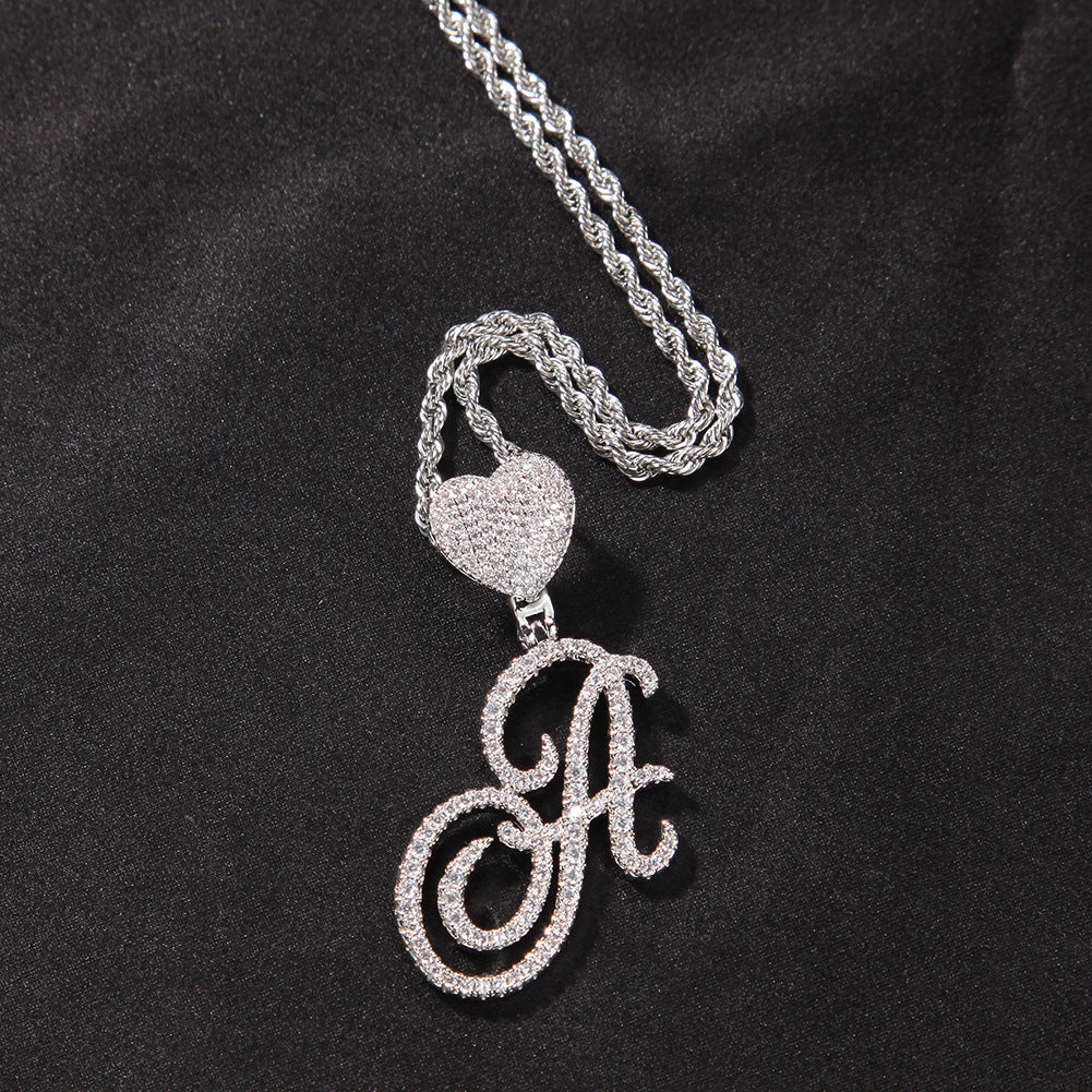 mens gold chain love button head floral necklace - MERGE.DAY.1.FREESTYLE