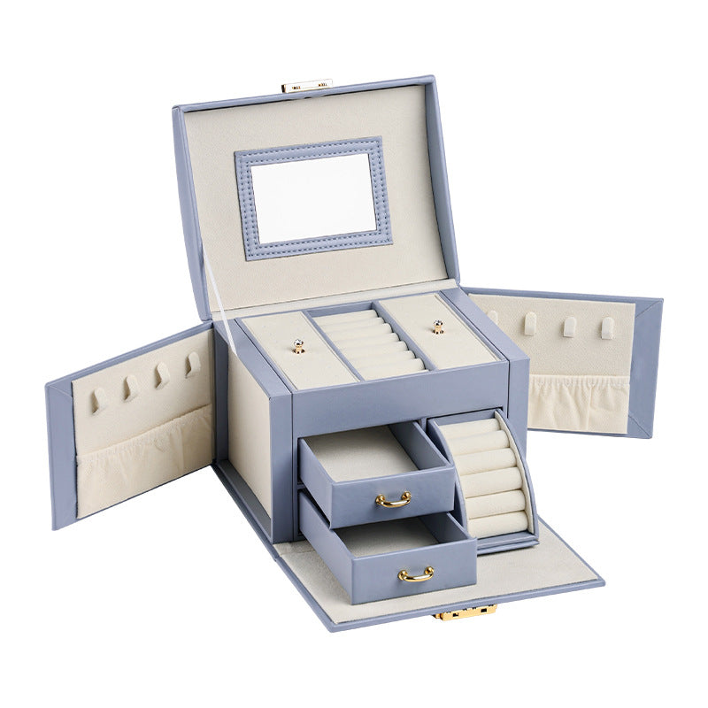 PU leather dustproof large capacity drawer jewelry box - MERGE.DAY.1.FREESTYLE
