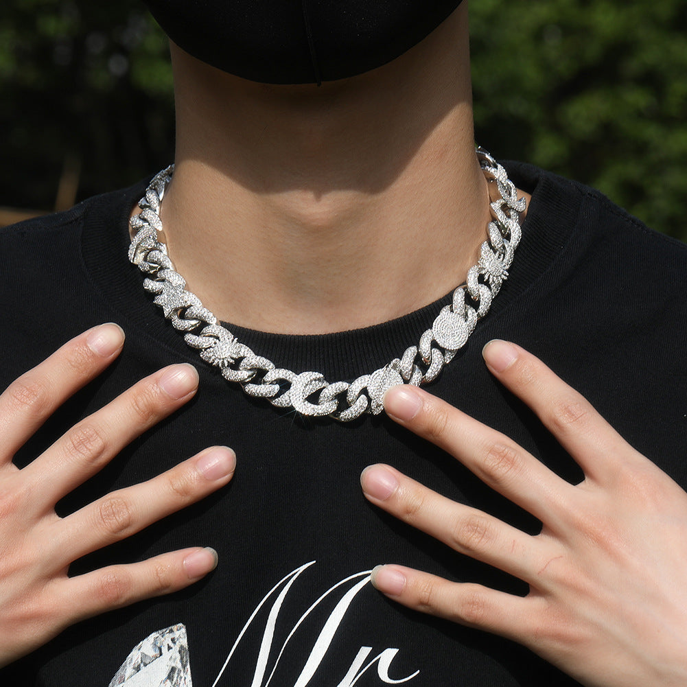 Hip-hop zircon-encrusted sun, star and eye necklace - MERGE.DAY.1.FREESTYLE