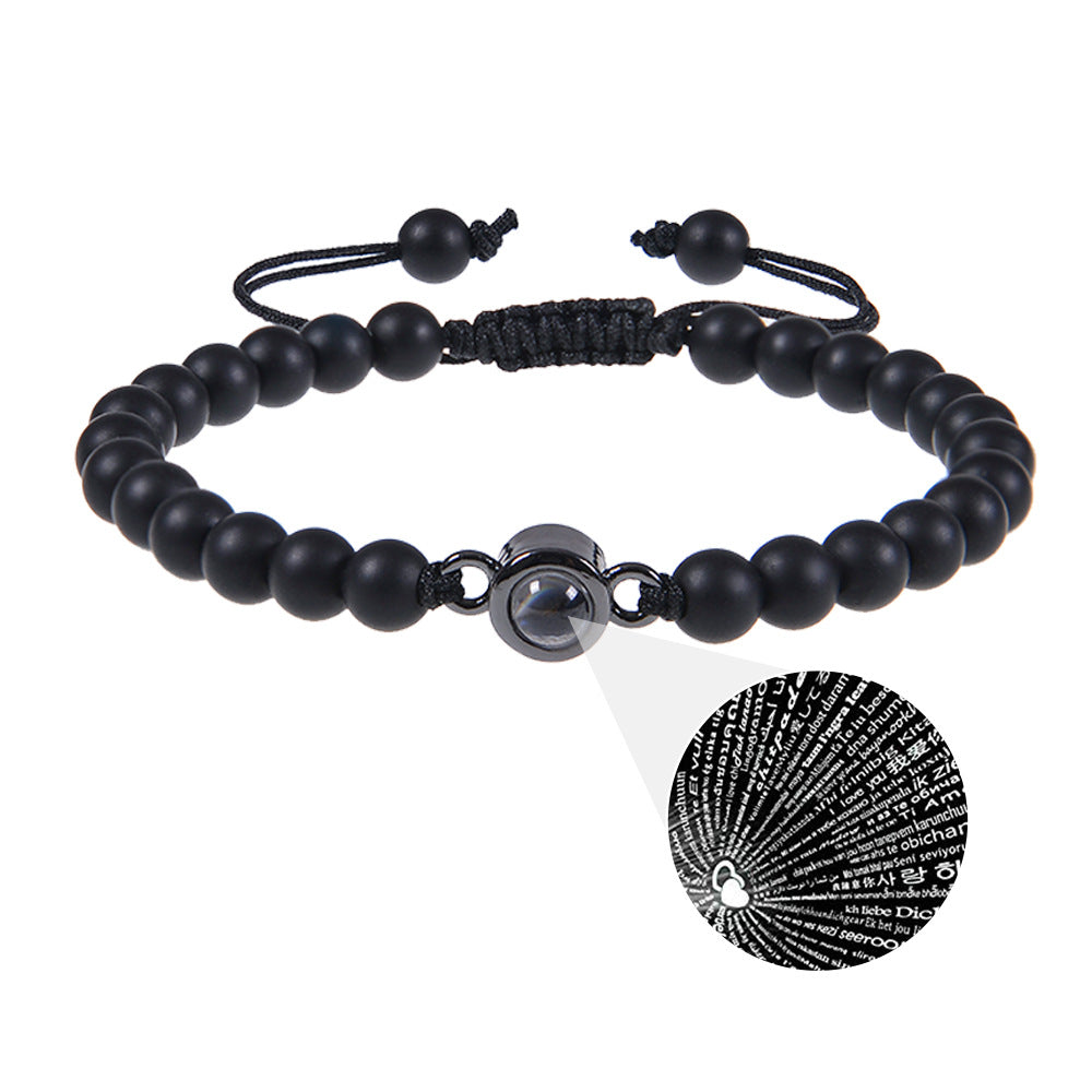 Pink crystal string stone projection bracelet - MERGE.DAY.1.FREESTYLE