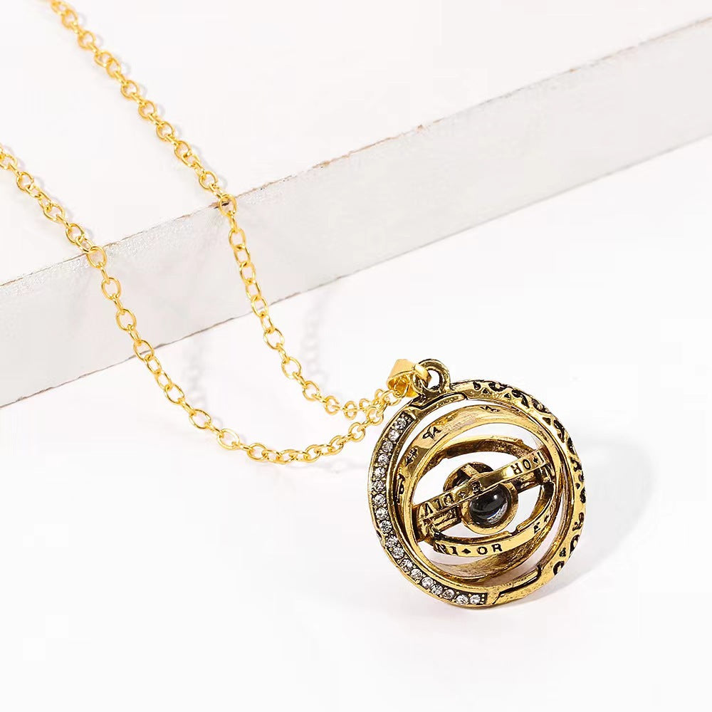 Astronomical ball projection necklace rotatable pendant - MERGE.DAY.1.FREESTYLE