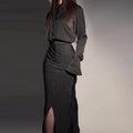 Fashionable and elegant hot diamond slit hip skirt suit - MERGE.DAY.1.FREESTYLE