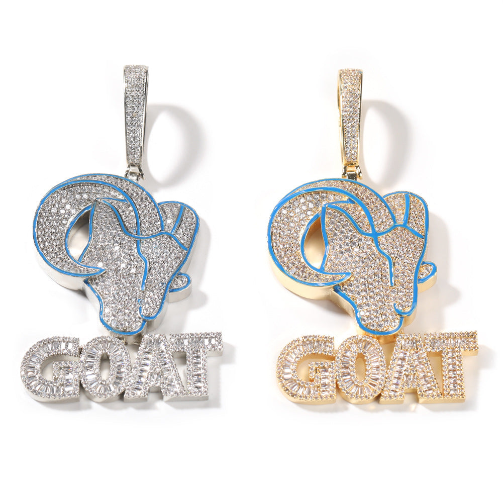 Goat Animal Diamond Pendant Men's Hip Hop Necklace - MERGE.DAY.1.FREESTYLE