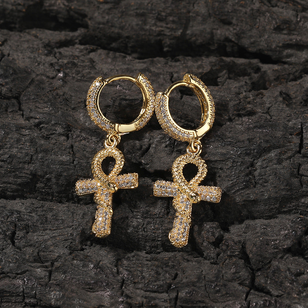 Hip-hop Anhe snake zircon earrings - MERGE.DAY.1.FREESTYLE