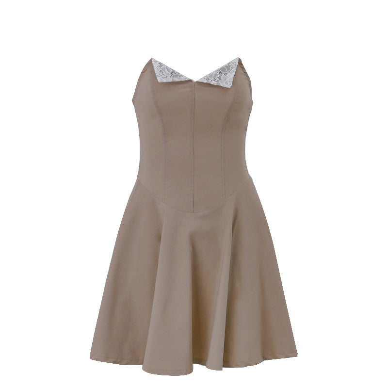 Sweet and spicy style V-neck low-cut slim A-line skirt - MERGE.DAY.1.FREESTYLE