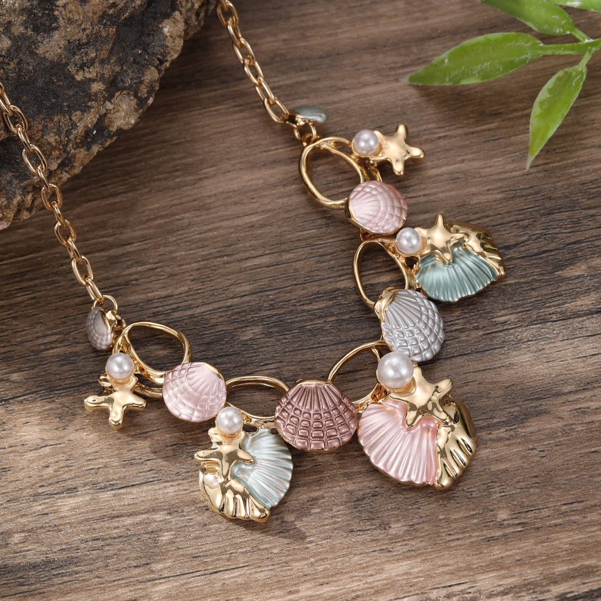 starfish necklace color oil painting shell necklace - MERGE.DAY.1.FREESTYLE