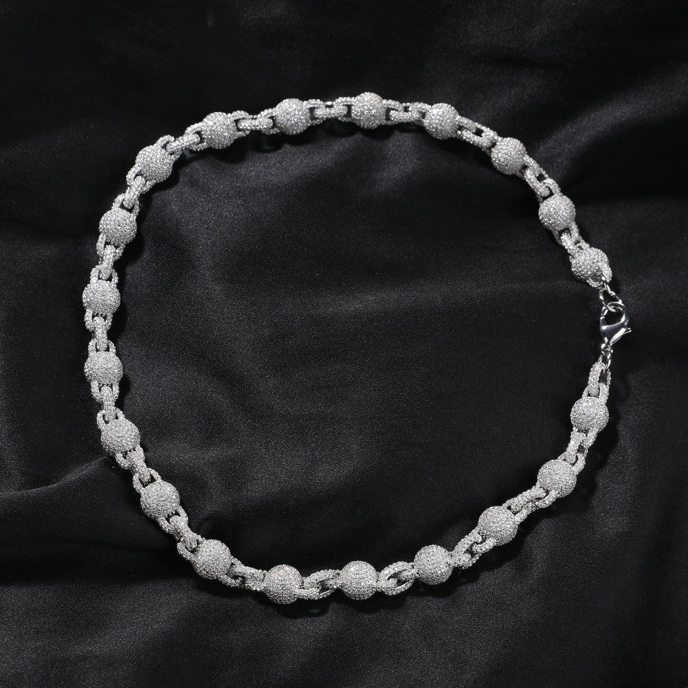 10mm Micropaved 5A Zirconia Ball Chain Necklace - MERGE.DAY.1.FREESTYLE