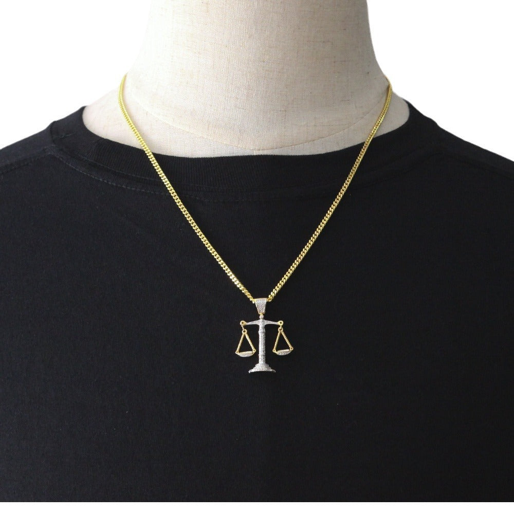 Justice Scale Iced Out CZ Hip Hop Necklace - MERGE.DAY.1.FREESTYLE