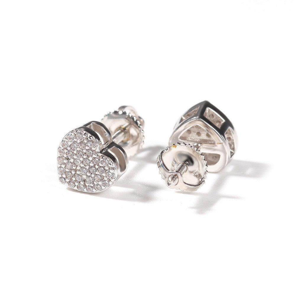 Hip Hop diamond-encrusted 925 silver stud earrings - MERGE.DAY.1.FREESTYLE