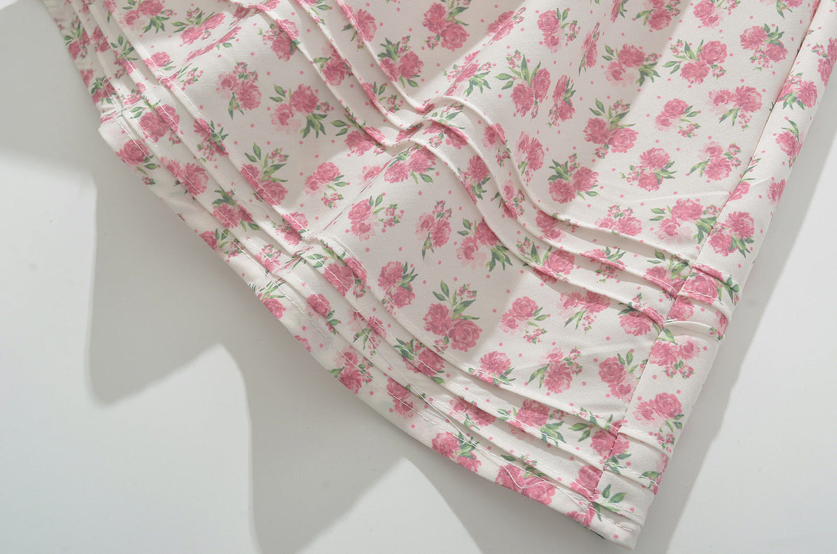 French girl floral suspender dress playful summer dress - MERGE.DAY.1.FREESTYLE