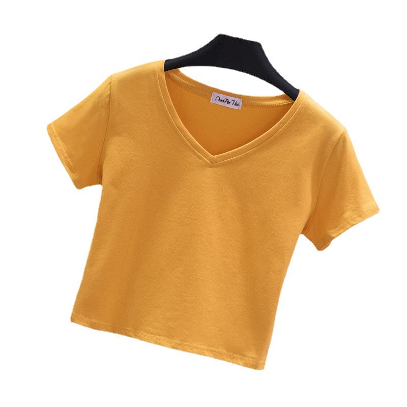 V-neck midriff-baring slim-waisted top - MERGE.DAY.1.FREESTYLE