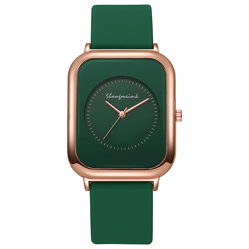 Casual square-shaped, elegant quartz silicone strap student watches. - MERGE.DAY.1.FREESTYLE