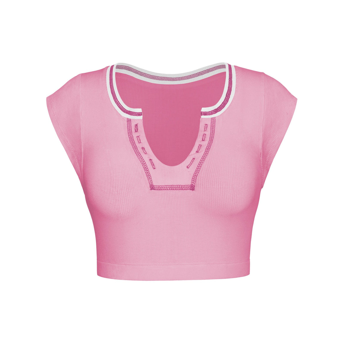 Slim Fit Ultra Short Sexy Spicy Girls Top Knitted Thread T-shirt - MERGE.DAY.1.FREESTYLE