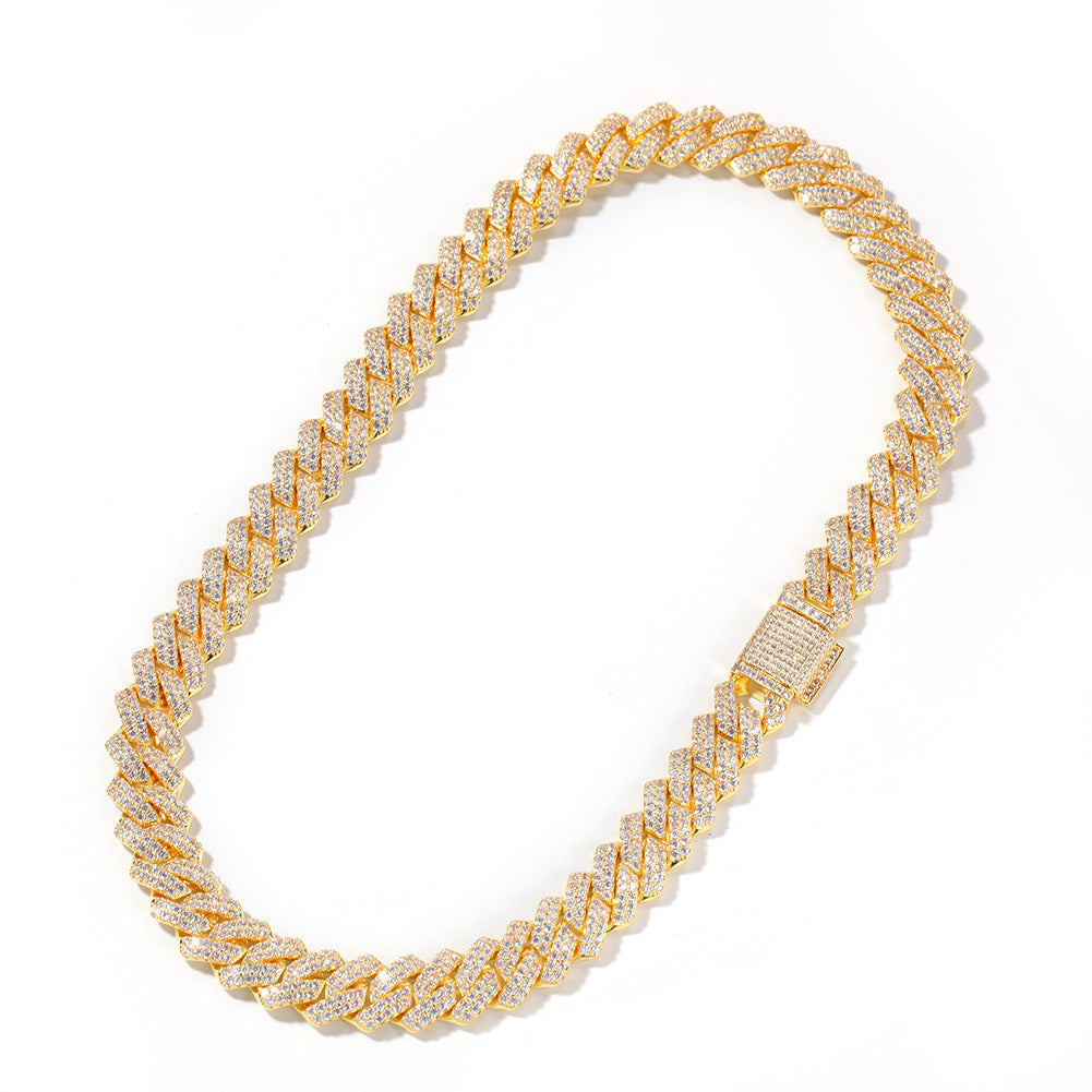Hip-hop bar-style Cuban zircon-encrusted necklace - MERGE.DAY.1.FREESTYLE
