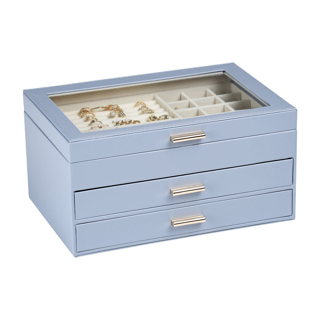 PU leather window multi-layer drawer-style jewelry box - MERGE.DAY.1.FREESTYLE