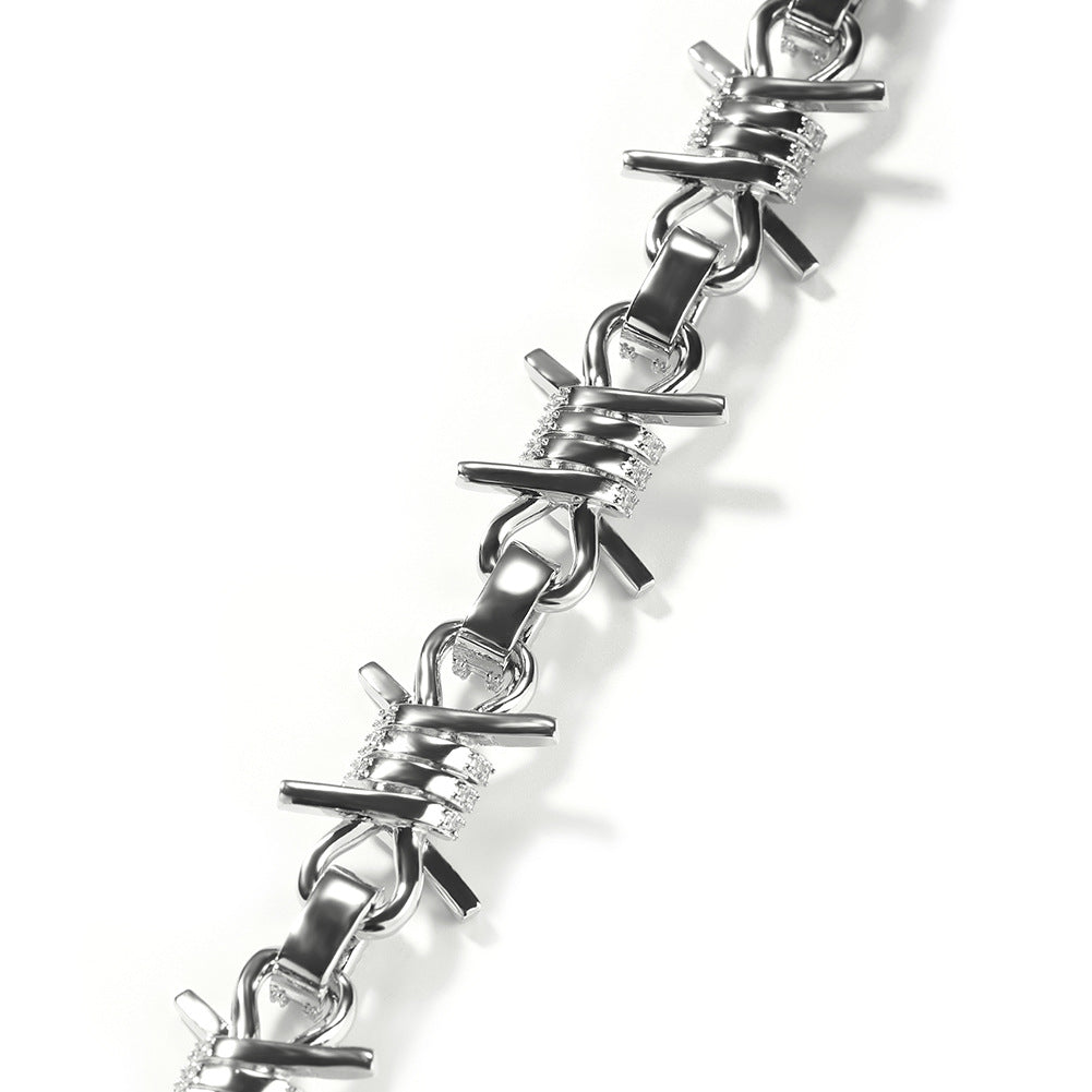 Wire chain diamond thorn necklace bracelet - MERGE.DAY.1.FREESTYLE