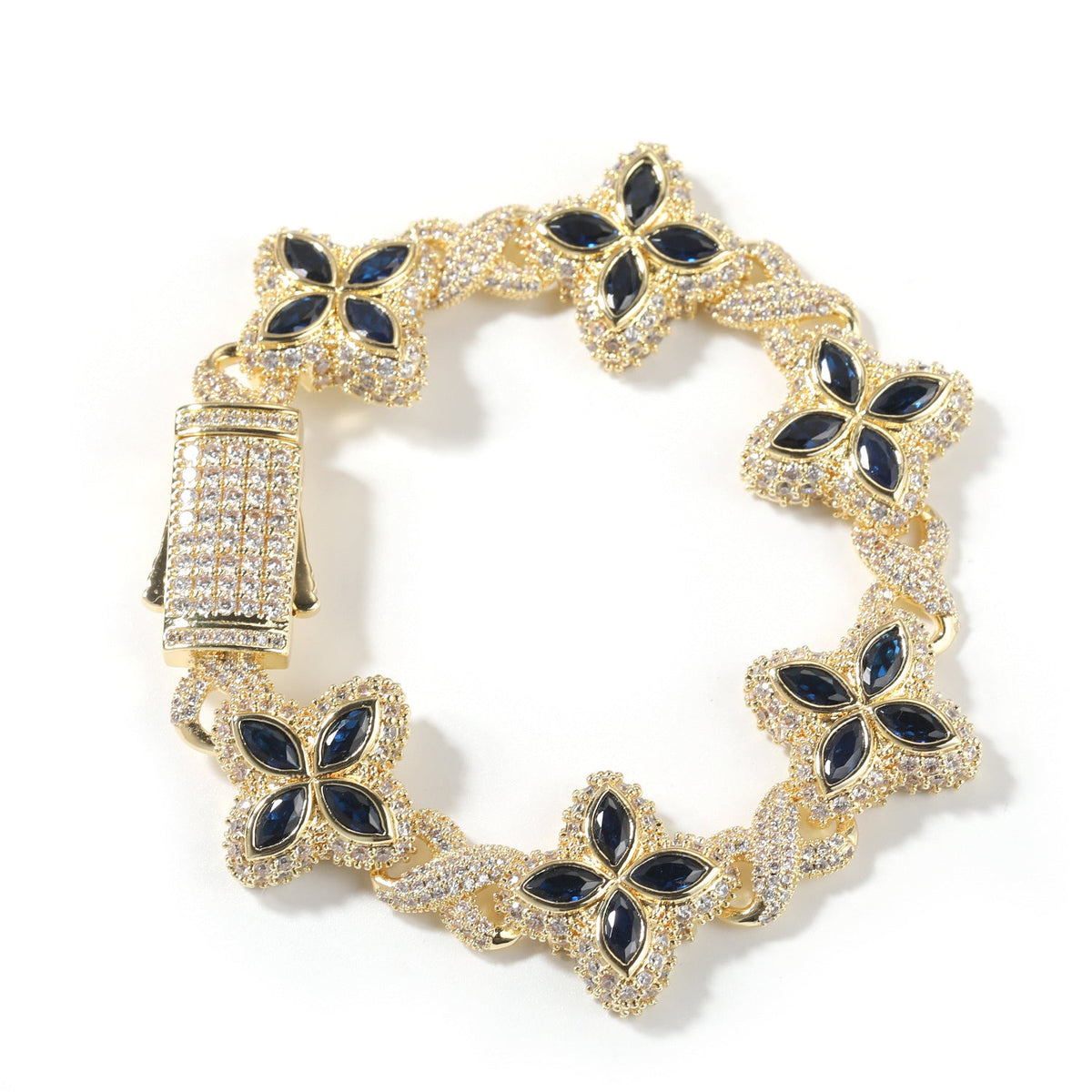 Hip-hop zircon colored infinite four-leaf clover bracelet - MERGE.DAY.1.FREESTYLE