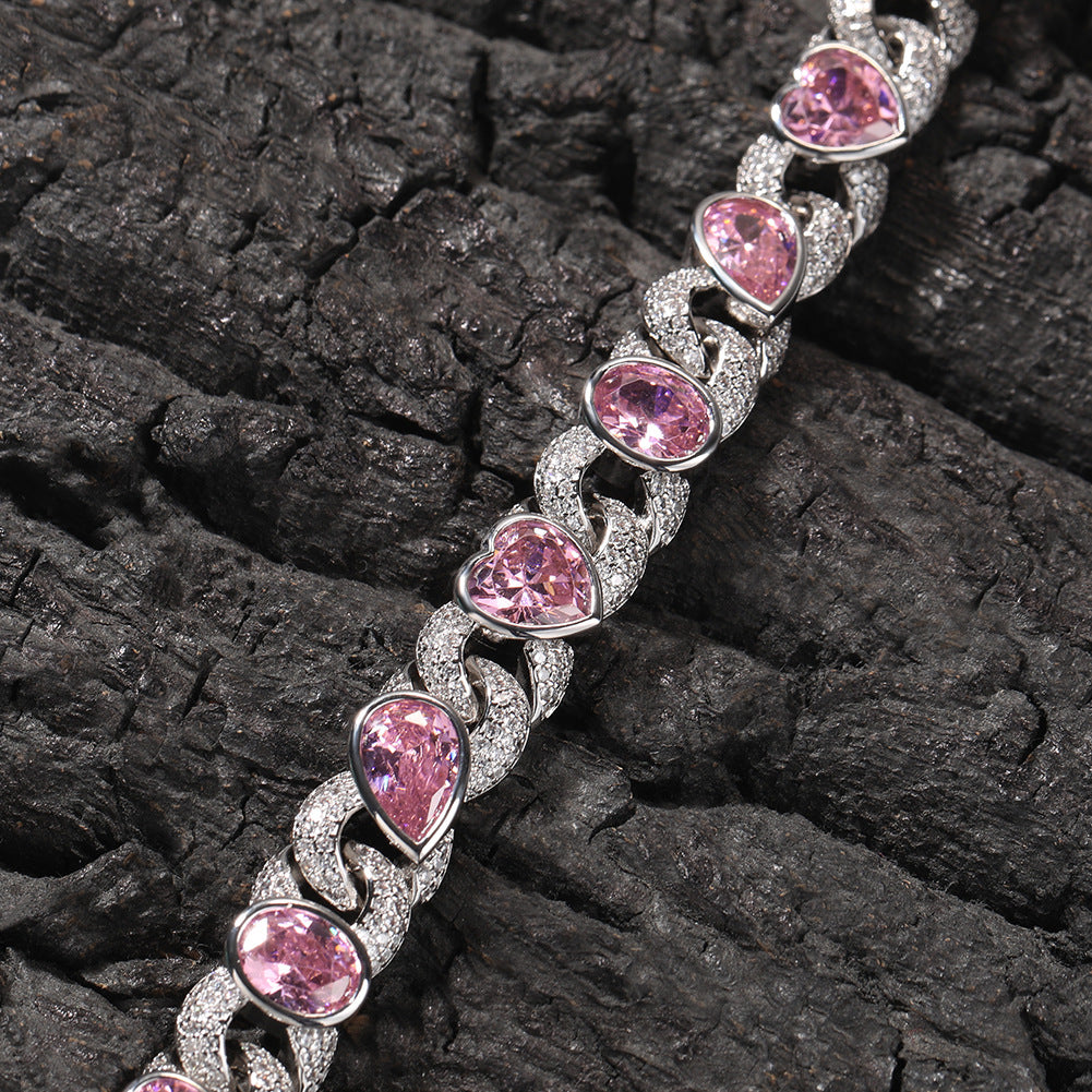 Pink Love Infinity Chain Diamond Necklace - MERGE.DAY.1.FREESTYLE