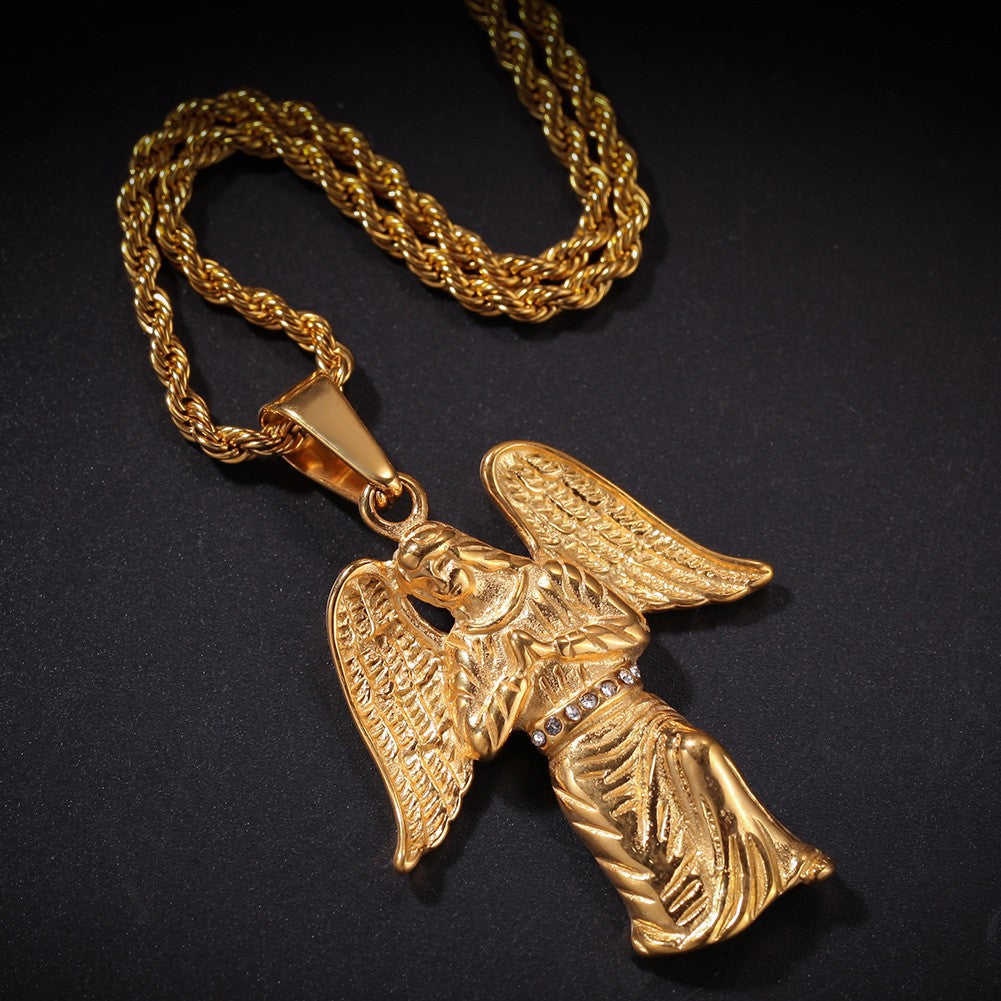 Hip Hop Winged Angel Pendant Necklace - MERGE.DAY.1.FREESTYLE