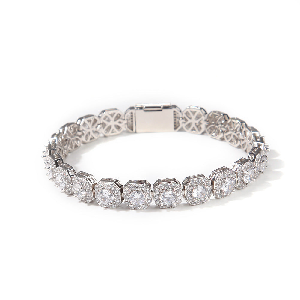 Hip-hop 9mm square rock candy zircon bracelet - MERGE.DAY.1.FREESTYLE