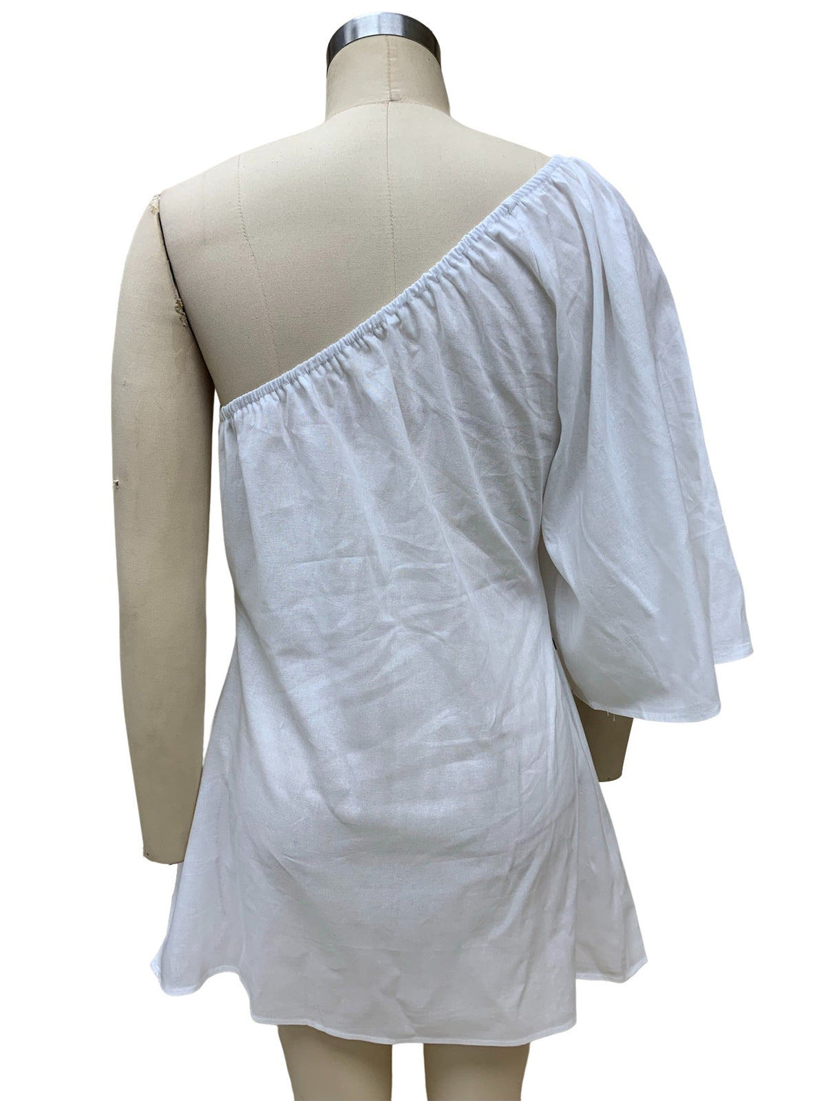 2023 Loose Slim Slanted Shoulder Short Dress - MERGE.DAY.1.FREESTYLE