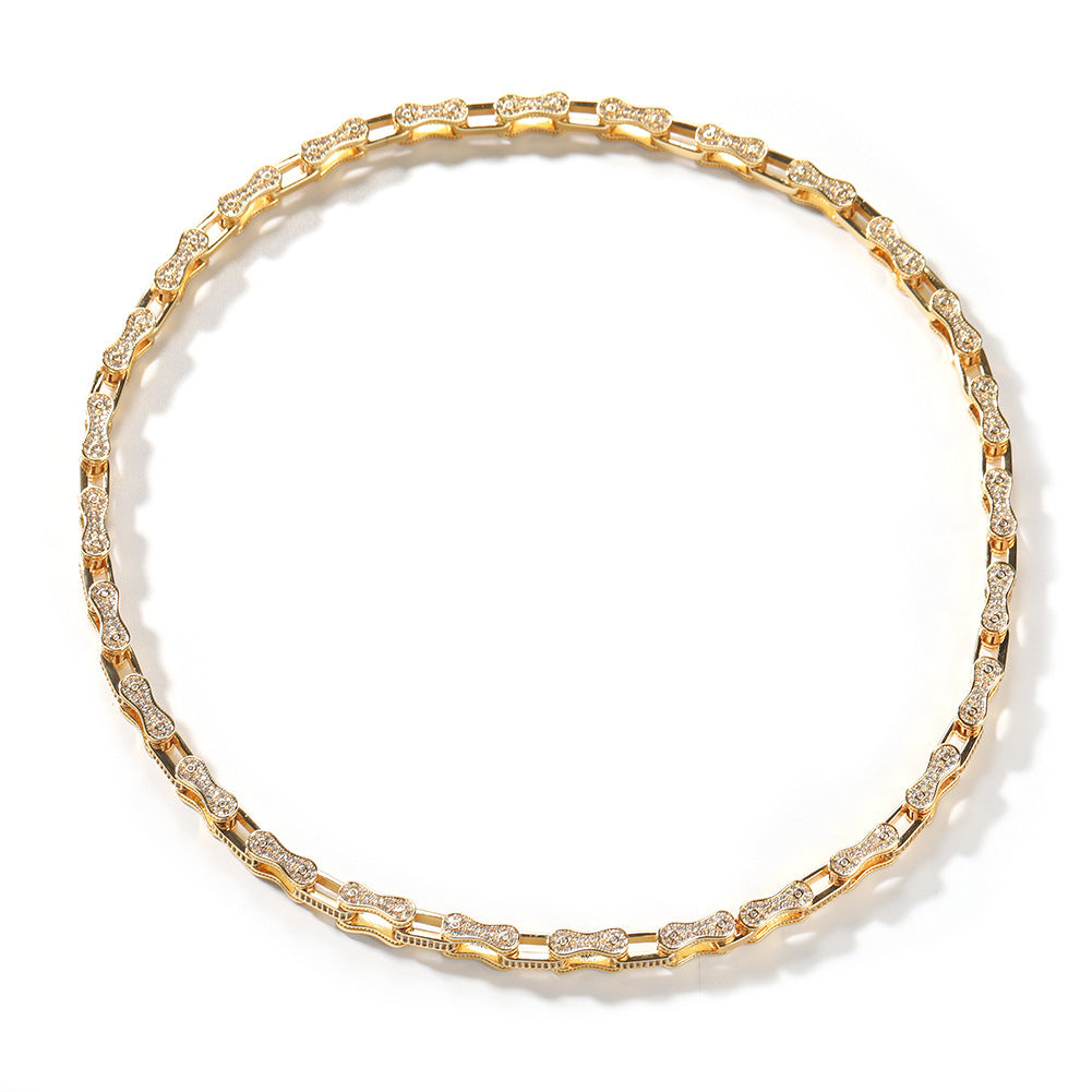 Hip Hop Rhinestone 5mm Bicycle Chain Necklace - MERGE.DAY.1.FREESTYLE