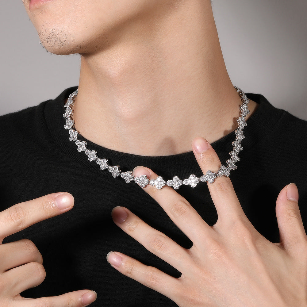 mens gold cross moissanite chain necklace - MERGE.DAY.1.FREESTYLE