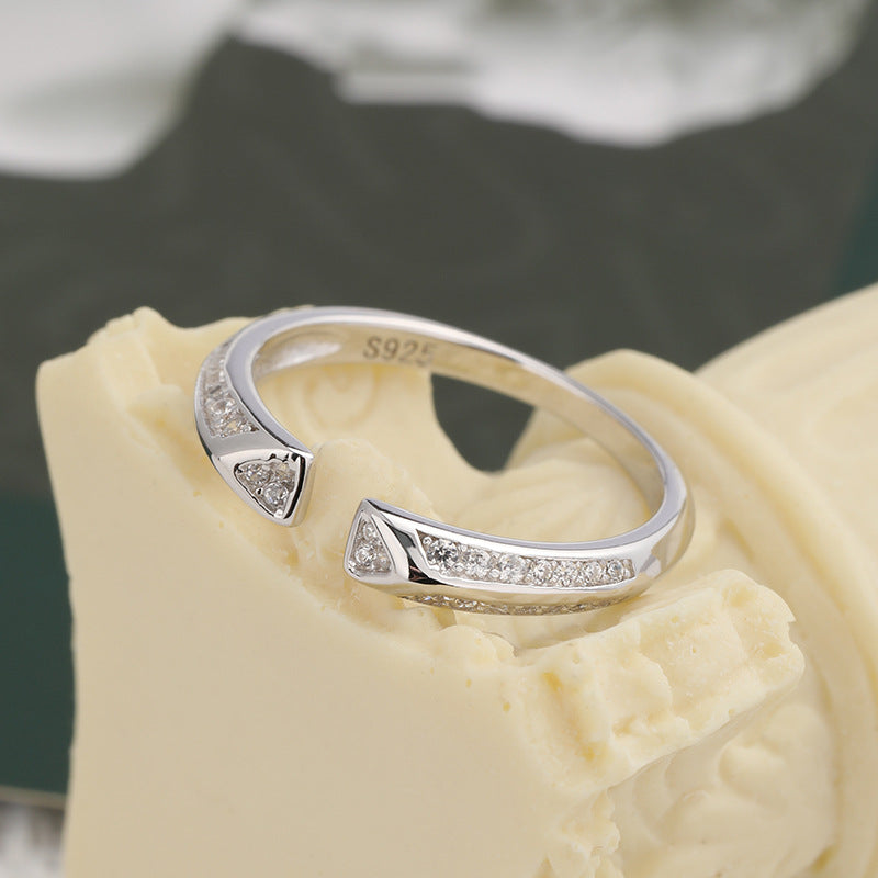 S925 Sterling Silver Zircon Open Ring - MERGE.DAY.1.FREESTYLE