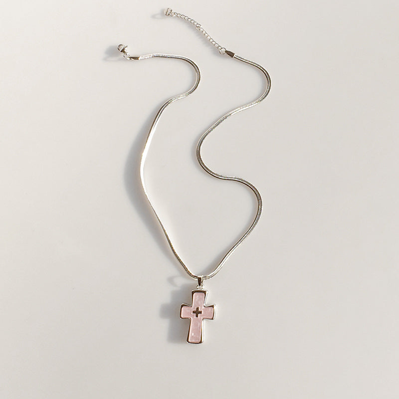 High-grade blade chain double cross pendant necklace - MERGE.DAY.1.FREESTYLE