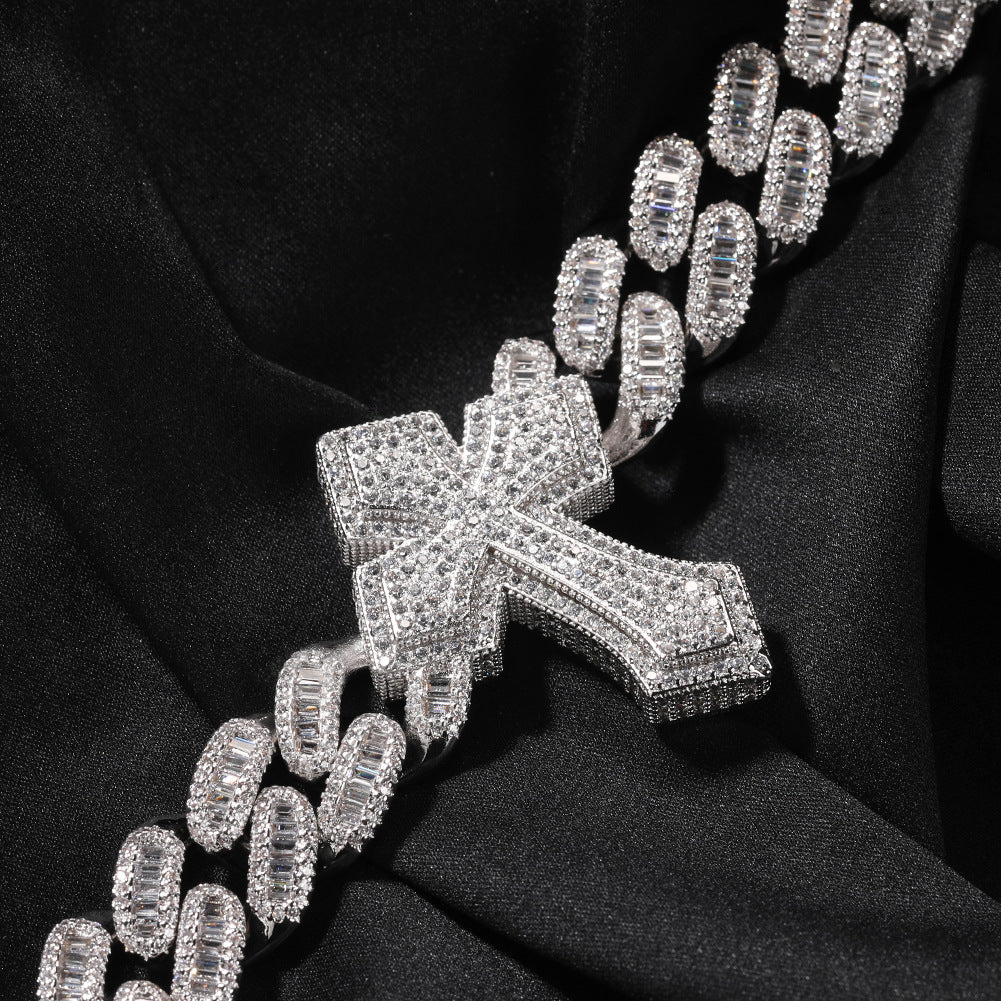 mens gold cross cuban link chain necklace - MERGE.DAY.1.FREESTYLE
