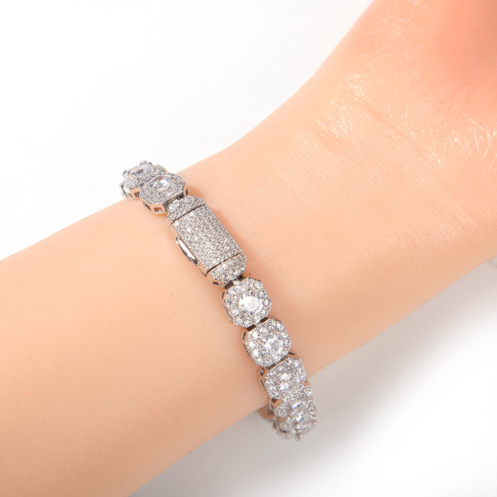 Hip-hop 9mm zircon-encrusted rock candy bracelet - MERGE.DAY.1.FREESTYLE