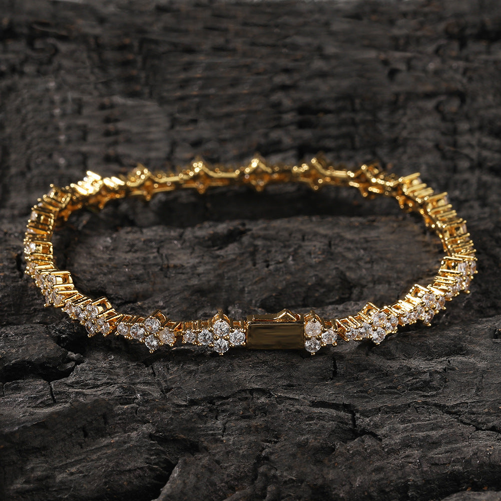Diamond-studded high-end airplane tennis chain - MERGE.DAY.1.FREESTYLE