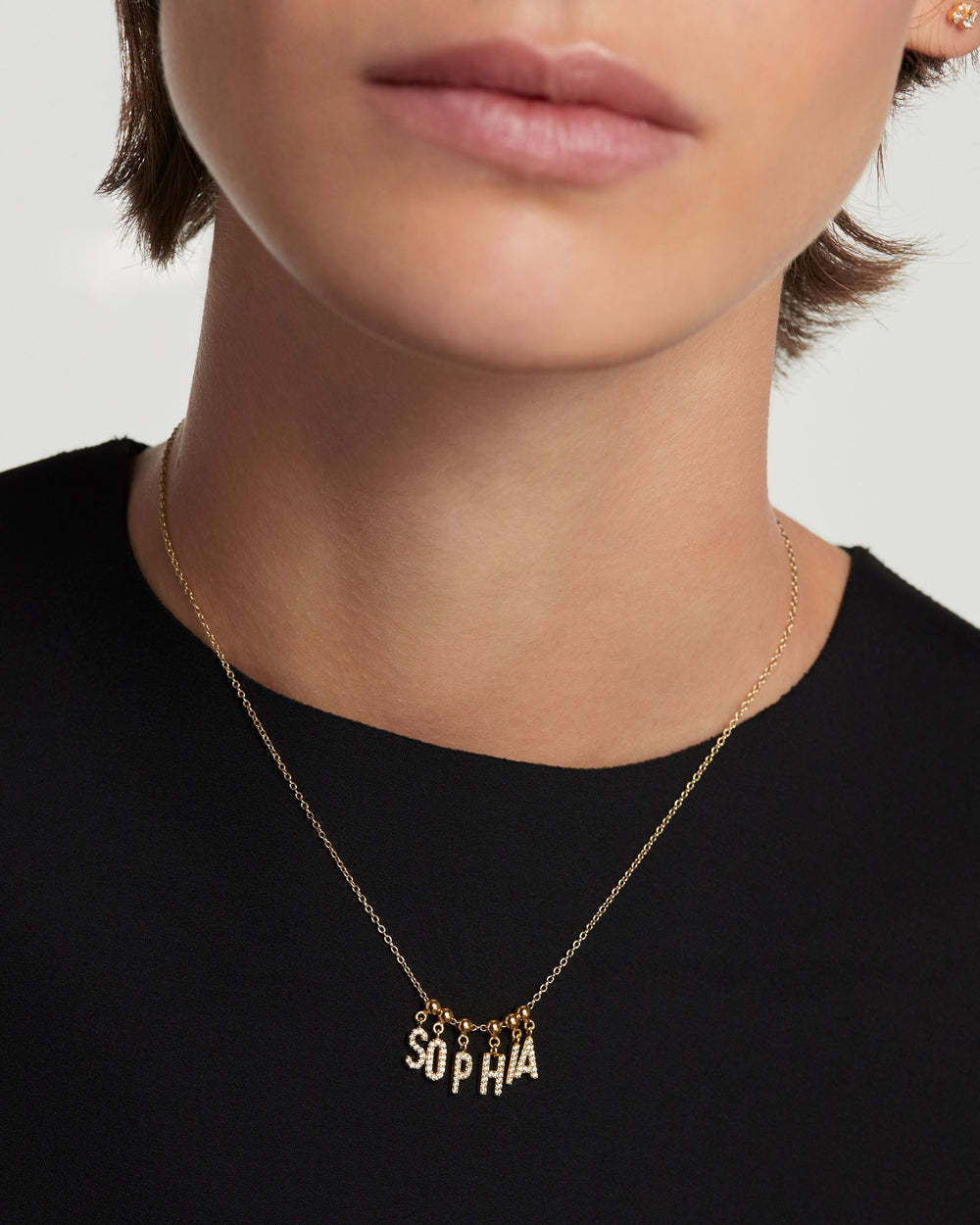 Letter full diamond DIY necklace clavicle chain - MERGE.DAY.1.FREESTYLE