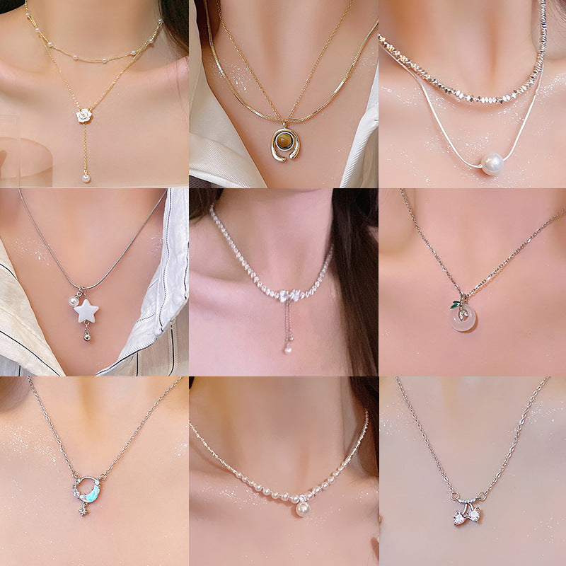 Titanium steel pearl clavicle necklace - MERGE.DAY.1.FREESTYLE
