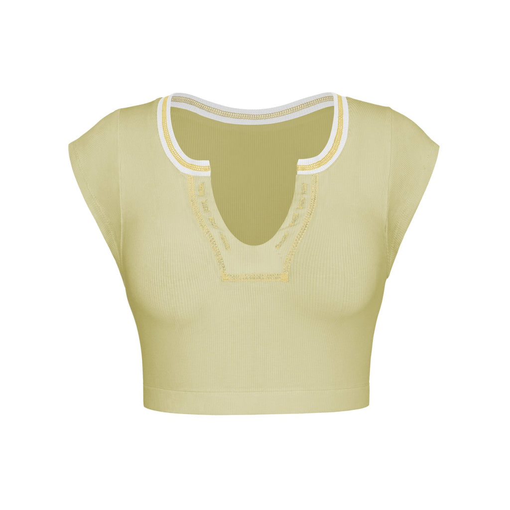 Slim Fit Ultra Short Sexy Spicy Girls Top Knitted Thread T-shirt - MERGE.DAY.1.FREESTYLE