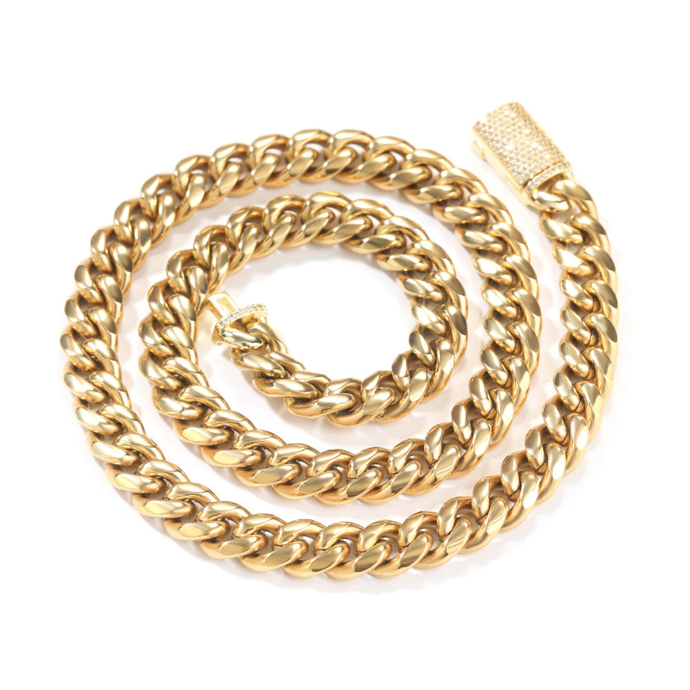 Hip-hop zircon stainless steel zircon necklace - MERGE.DAY.1.FREESTYLE