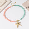 starfish necklace glass beaded red green necklace - MERGE.DAY.1.FREESTYLE