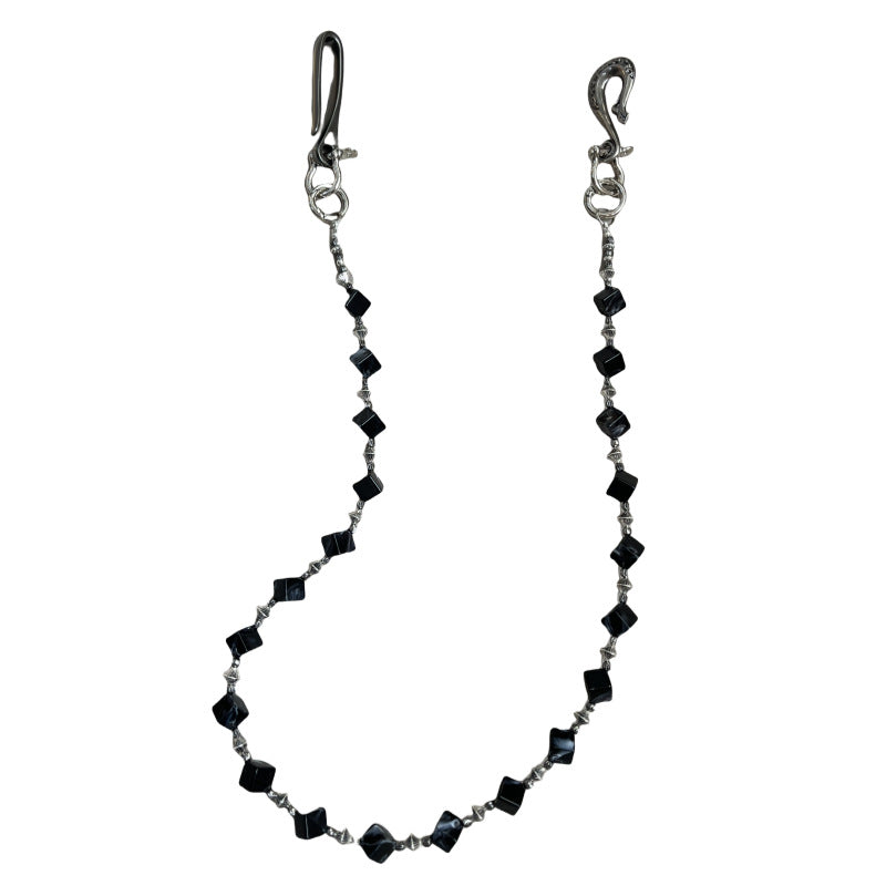 Black smudged dark style pure handmade design trouser chain - MERGE.DAY.1.FREESTYLE