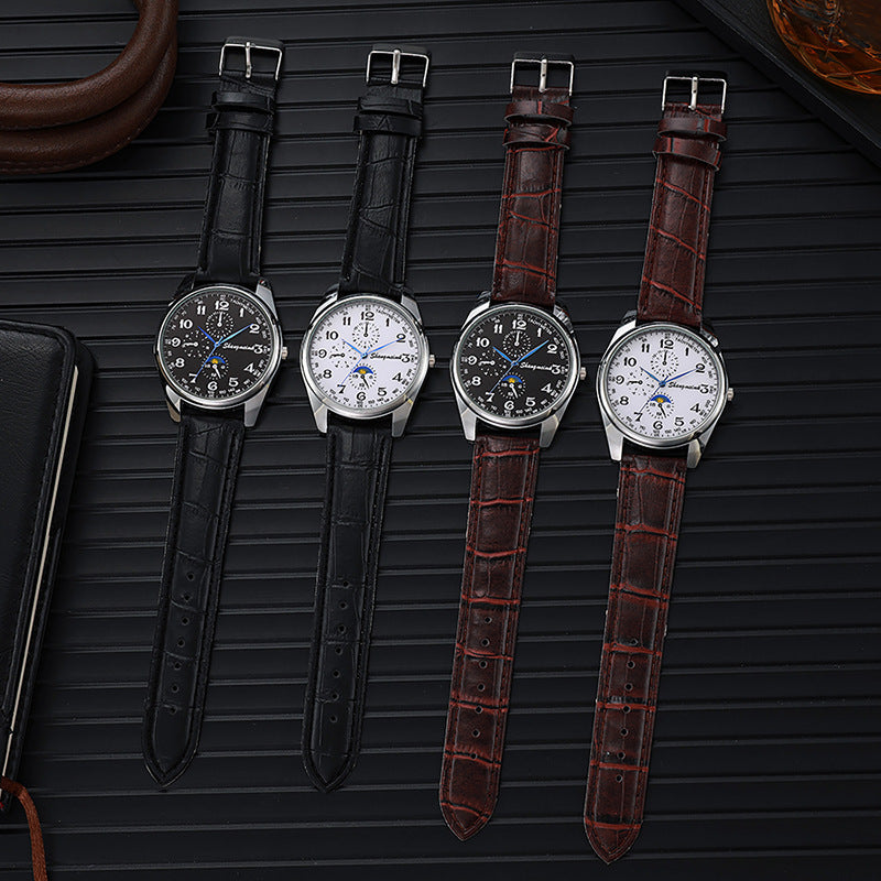 Leather strap quartz business watches - MERGE.DAY.1.FREESTYLE
