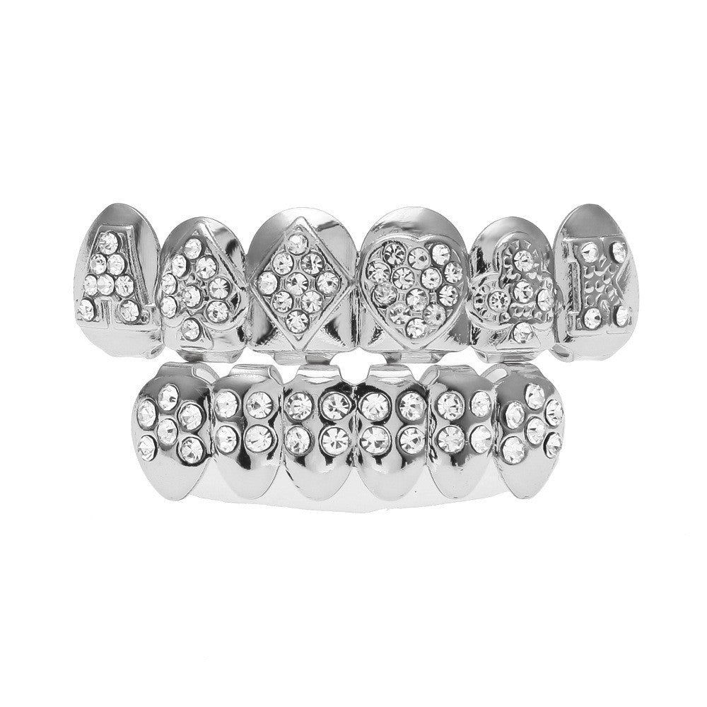 Hip-hop diamond-encrusted and gold-plated teeth grillz - MERGE.DAY.1.FREESTYLE