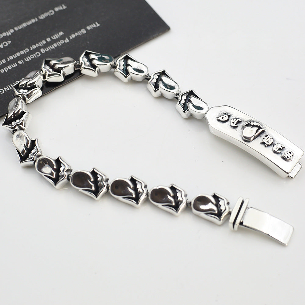 Rolling Stone Tongue Patchwork Bracelet - MERGE.DAY.1.FREESTYLE