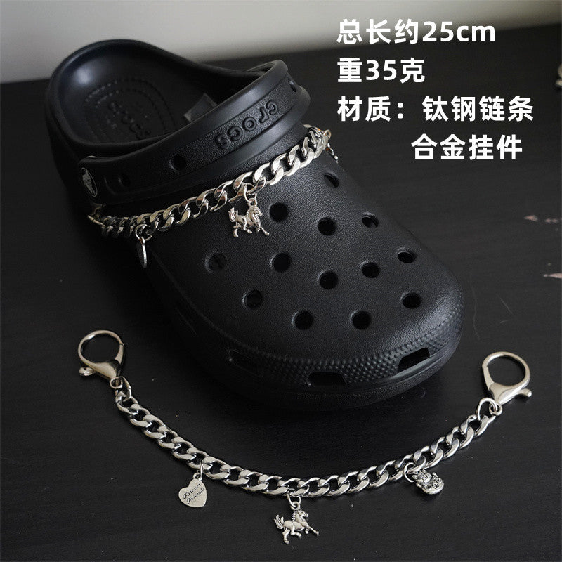 Hole shoe chain cool punk dark multi-layer shoe buckle rivet pearl shoe chain - MERGE.DAY.1.FREESTYLE