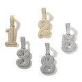 Hip-hop diamond-encrusted number pendant - MERGE.DAY.1.FREESTYLE